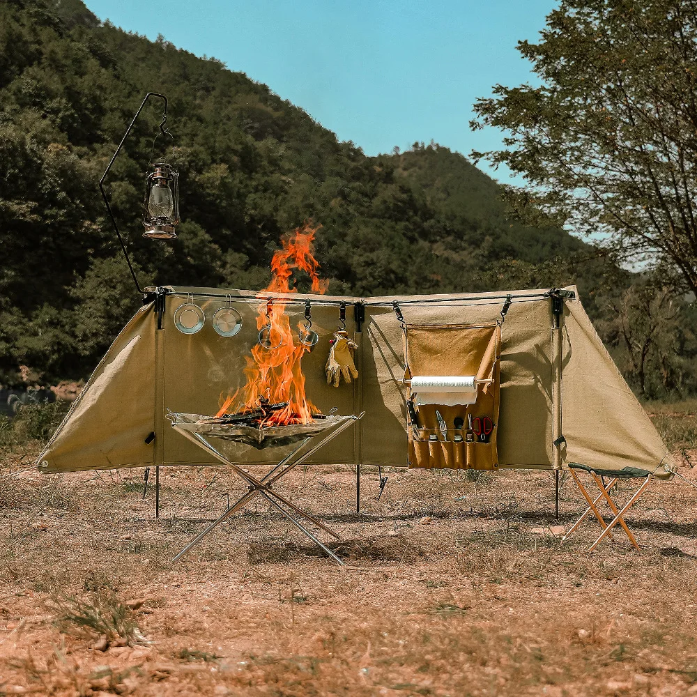 Outdoor Camping Windbreak Cloth,Wall Panel,Flame Retardant Canvas, Wind Resistant Array,Fire Extinguishing,Curtain, A872