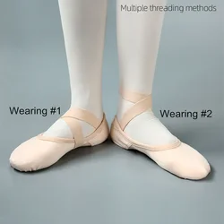 Chaussure de danse professionnelle en tissu élastique pour femmes, chaussures de Ballet à griffes de chat pour adultes, vêtements multiples, nouvelle collection