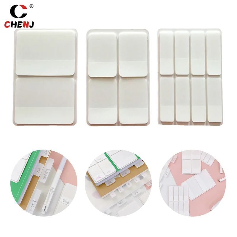 

1set 40/80/160 Pages Frosted Simple Pure White Index Stickers Transparent Label Stickers DIY Sticky Notes Office School Supplies