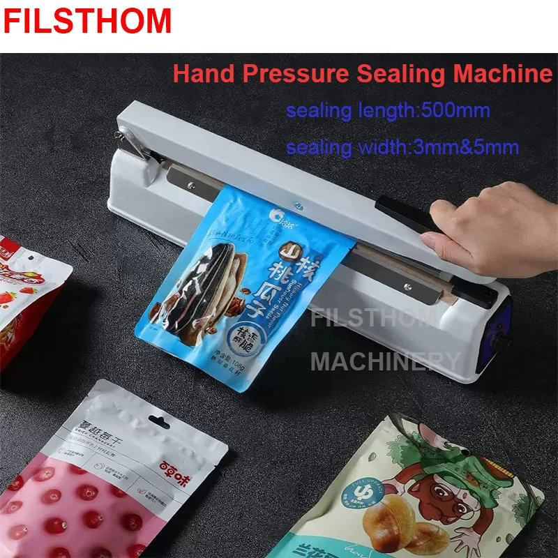 500mm Iron Handheld Electric Heating Impulse Sealing Machine Hand Pressure Sealer For Plastic Aluminum Foil Non-woven Fabric Bag