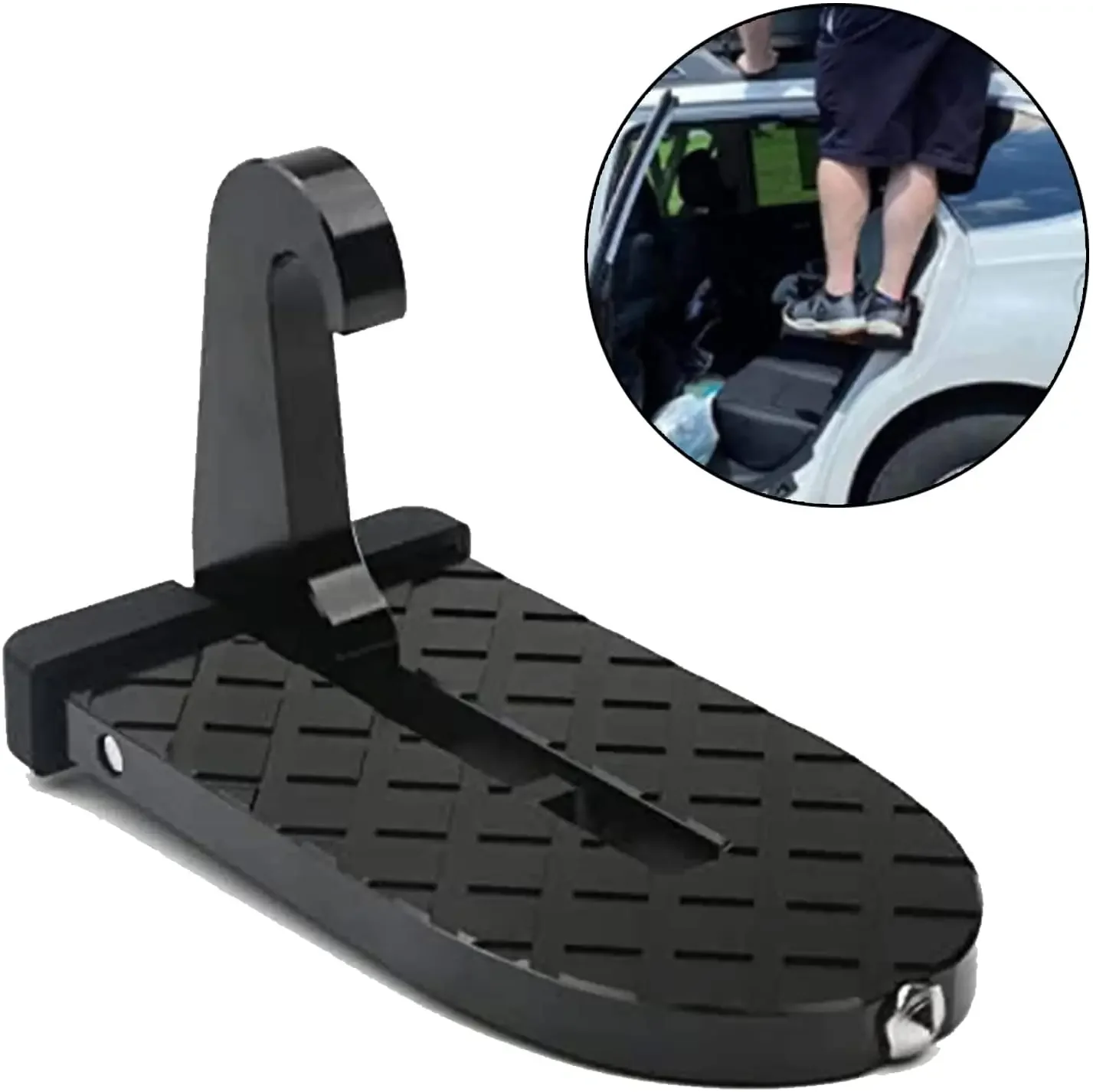 Door Step Easy Access to Roof Supports Both Feet Foldable Car Roof Rack Step Glass Breaker Safety Hammer Hook Pedal