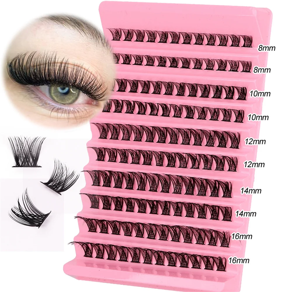 Wimpern cluster 120 stücke Cluster Wimpern 8-16mm einzelne Wimpern verlängerungen natürlicher Look lasflauschige Cluster wimpern