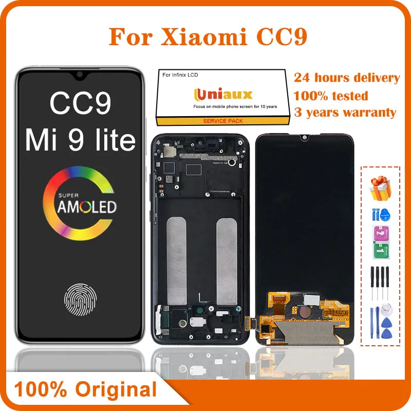 6.39''AMOLED / TFT Mi CC9 LCD For Xiaomi Mi CC9 M1904F3BG Display Touch Screen Digitizer For Xiaomi Mi 9 lite LCD Replacement