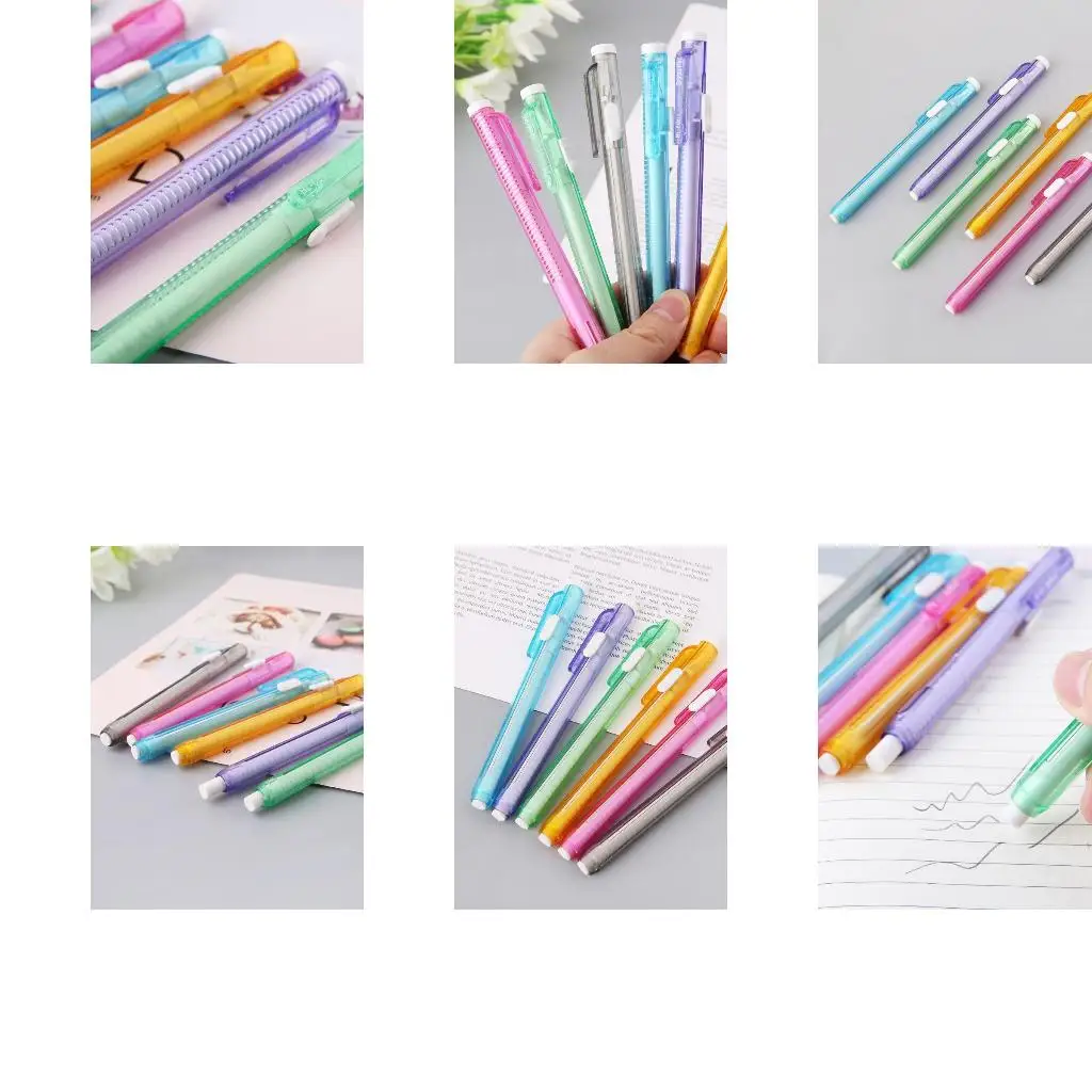 Creative Press Pen Shaped Eraser Writing Drawing Pencil Erase Student School