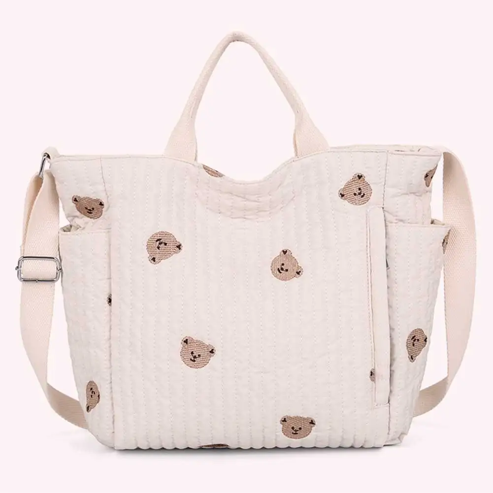 

Women Cute Shoulder Bag Large Capacity Cartoon Nursing Bag Adjustable Strap Mommy Tote Handbag Female Outdoor Daily Bag