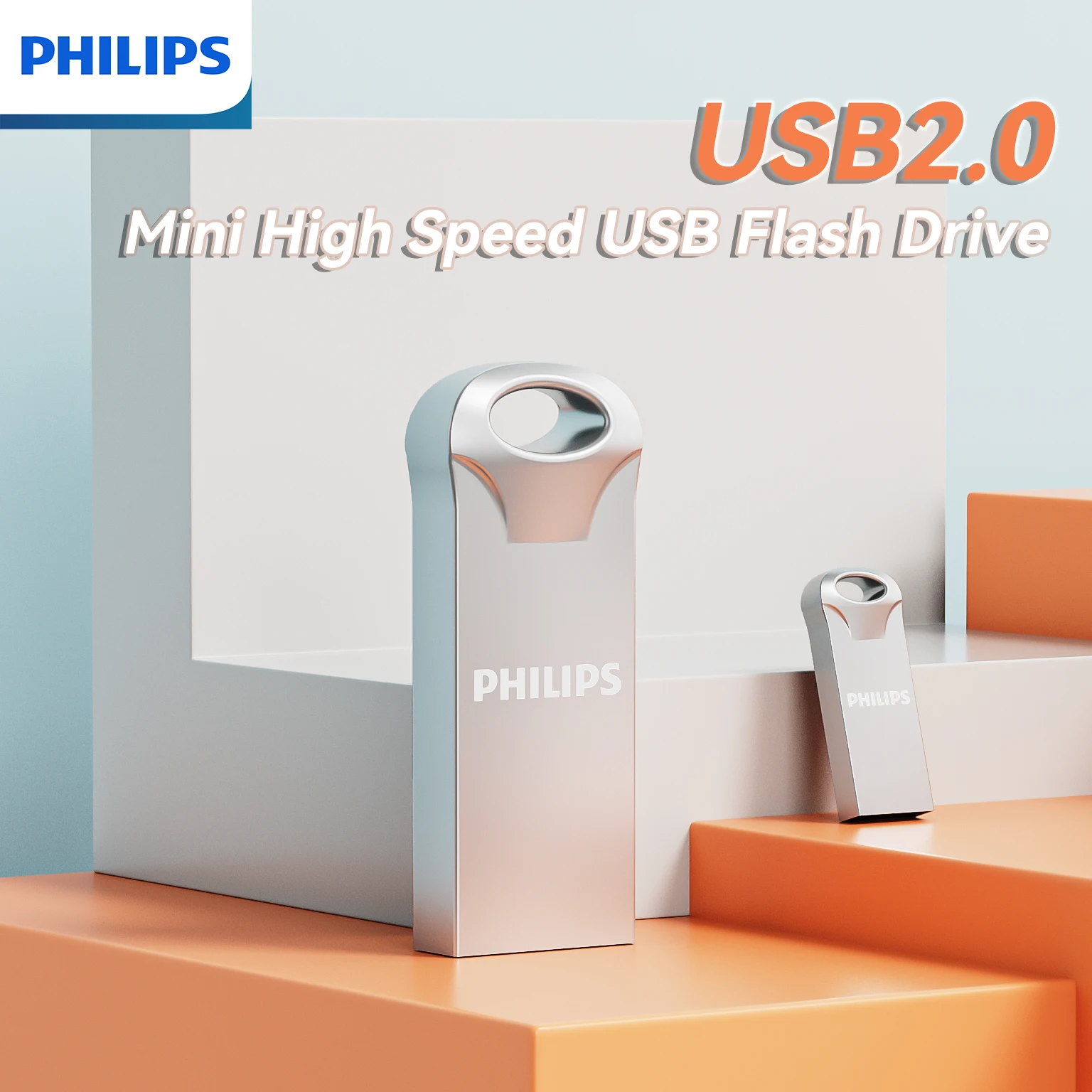 PHILIPS 128GB USB Flash Drive USB Stick, Rugged Metal Casing, Storage Expansion for Photos, Videos, Music, Files,  Silver