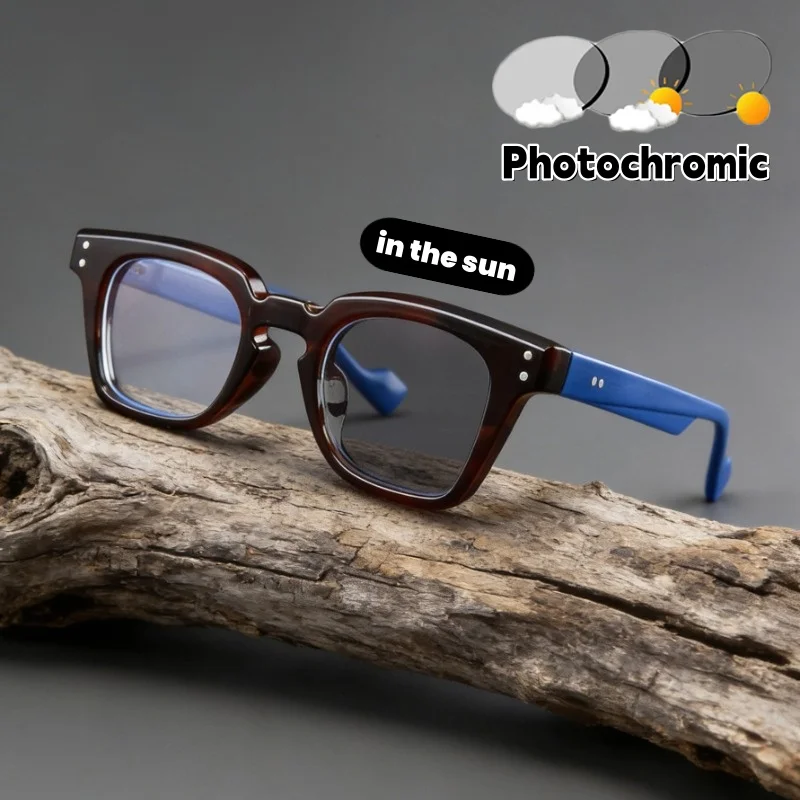 2026 Neue Modische Eckige Photochrome Anti-Blaulicht-Brille Unisex Ultraleichte und Bequeme Brillen