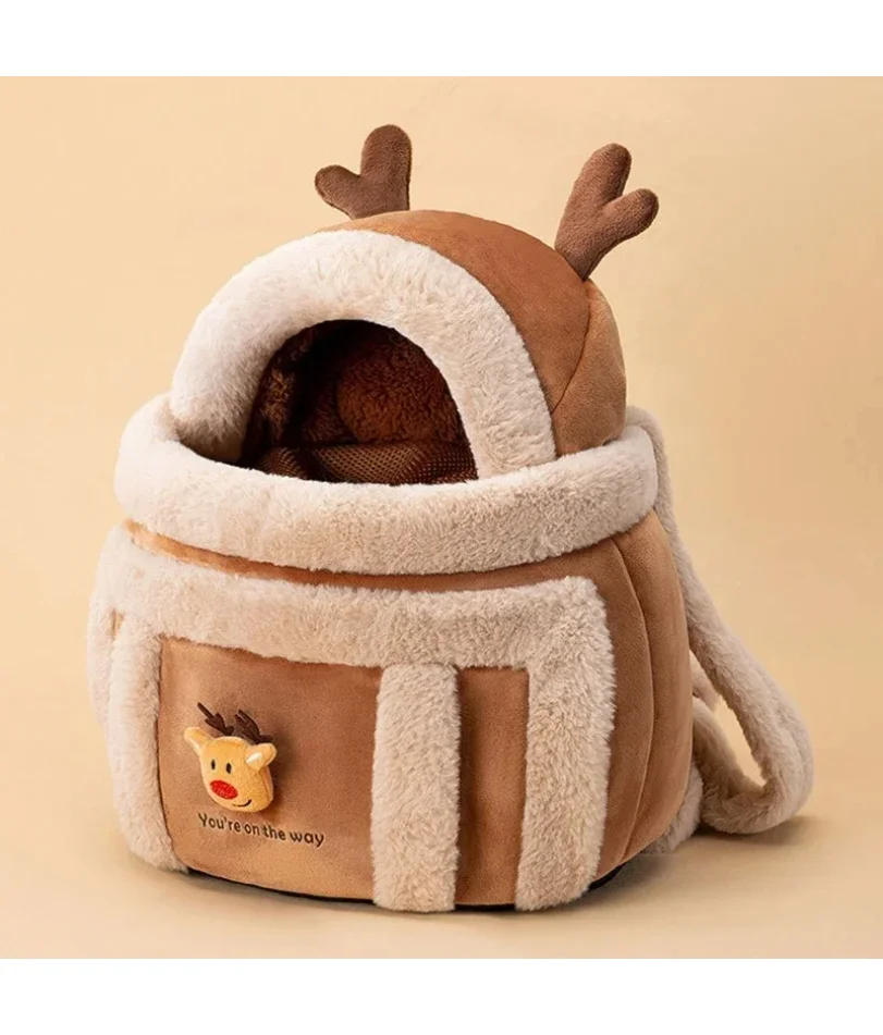 فروي الدافئة القط الناقل المحمولة حقيبة سفر للحيوانات الأليفة الفاخرة في الهواء الطلق حقيبة يد مقعد السيارة الشتاء عش مريح لنقل جرو هريرة #1