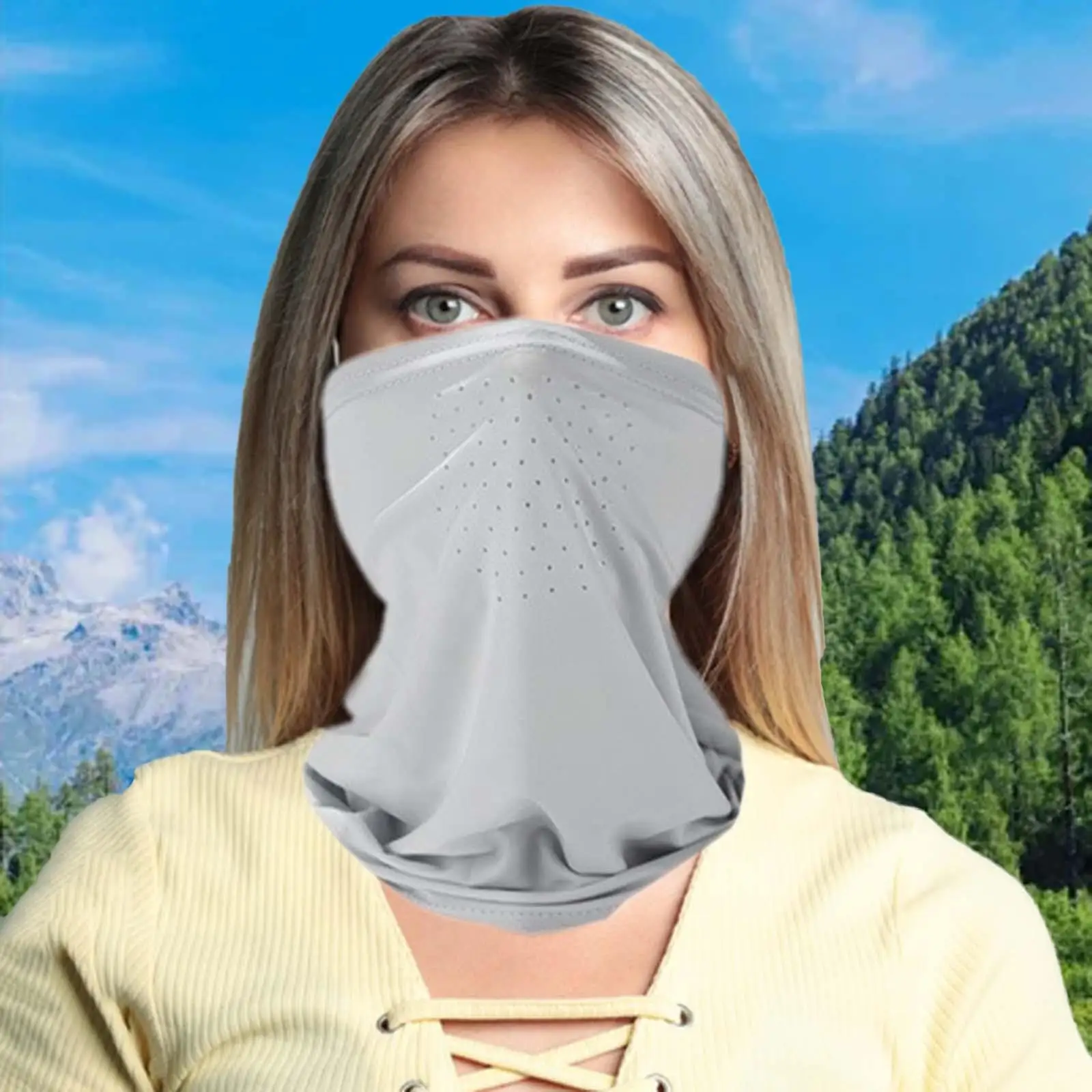 Polaina fina y transpirable para el cuello, bufanda, Bandana, cubierta protectora solar para la cara para mujer, playa, viajes al aire libre