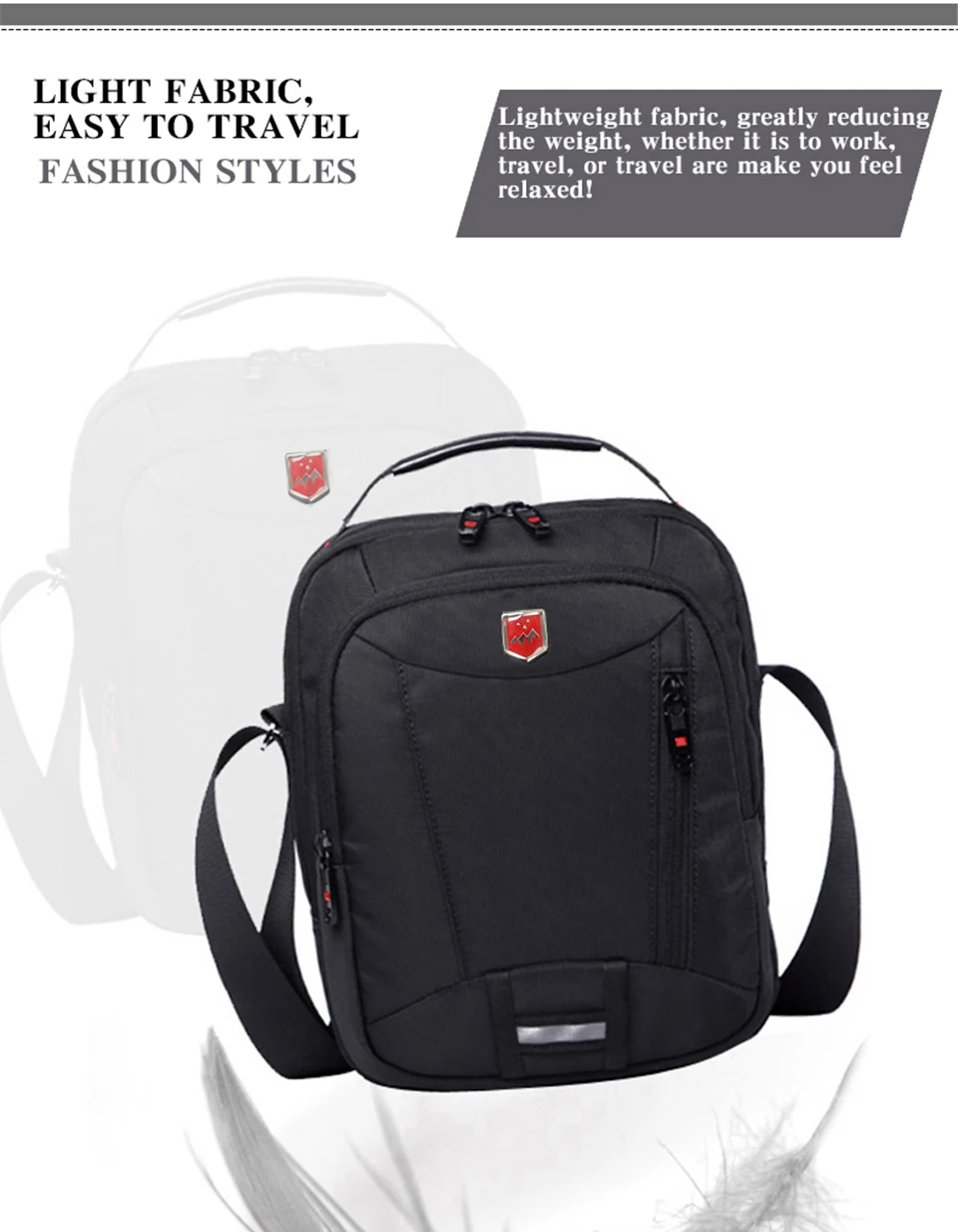 Schweizer Wasserdichte Oxford Herren-Umhängetasche Multifunktionale Business-Casual-Aktentasche Reise-Schultertasche Modische Handtasche – Detail 3
