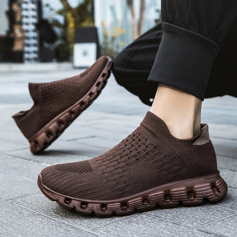 2024 New Men\'s Spring Casual Sneaker Breathable Ultralight Slip On Shoes Mesh Sock Mouth Jogging Athletic Damping Women sneakers