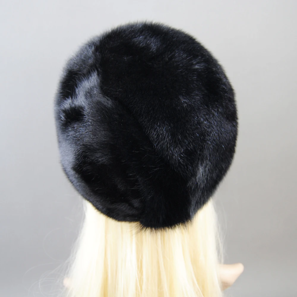 Hot Sale 2024 New Winter Snow Unisex Natural Mink Fur Beret Bomber Hats Caps Luxury Women Real Mink Fur Hat Cap