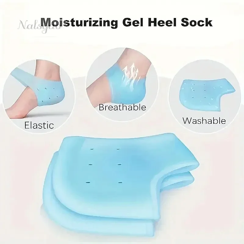 Wholesale Washable Blue Silicone Heel Protectors Unisex Day Night Care Breathable Long-Lasting Comfort