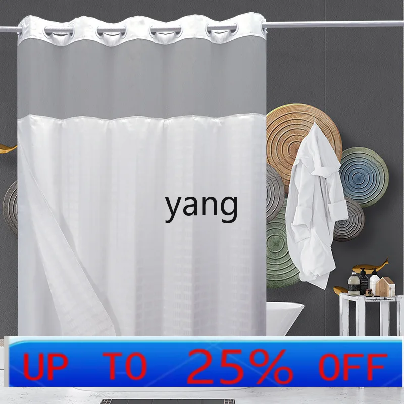 

LH polyester waterproof double-layer lined long square shower curtain without hook