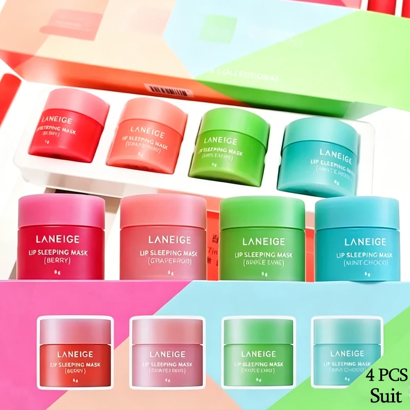 Set de Bálsamo Labial Laneige Summer Lip Moisturizer, Bálsamo Labial Donut, Lápiz Labial Suavizante, Nutritivo y Duradero, Brillo Labial para Mujer, Cuidado Labial Suave