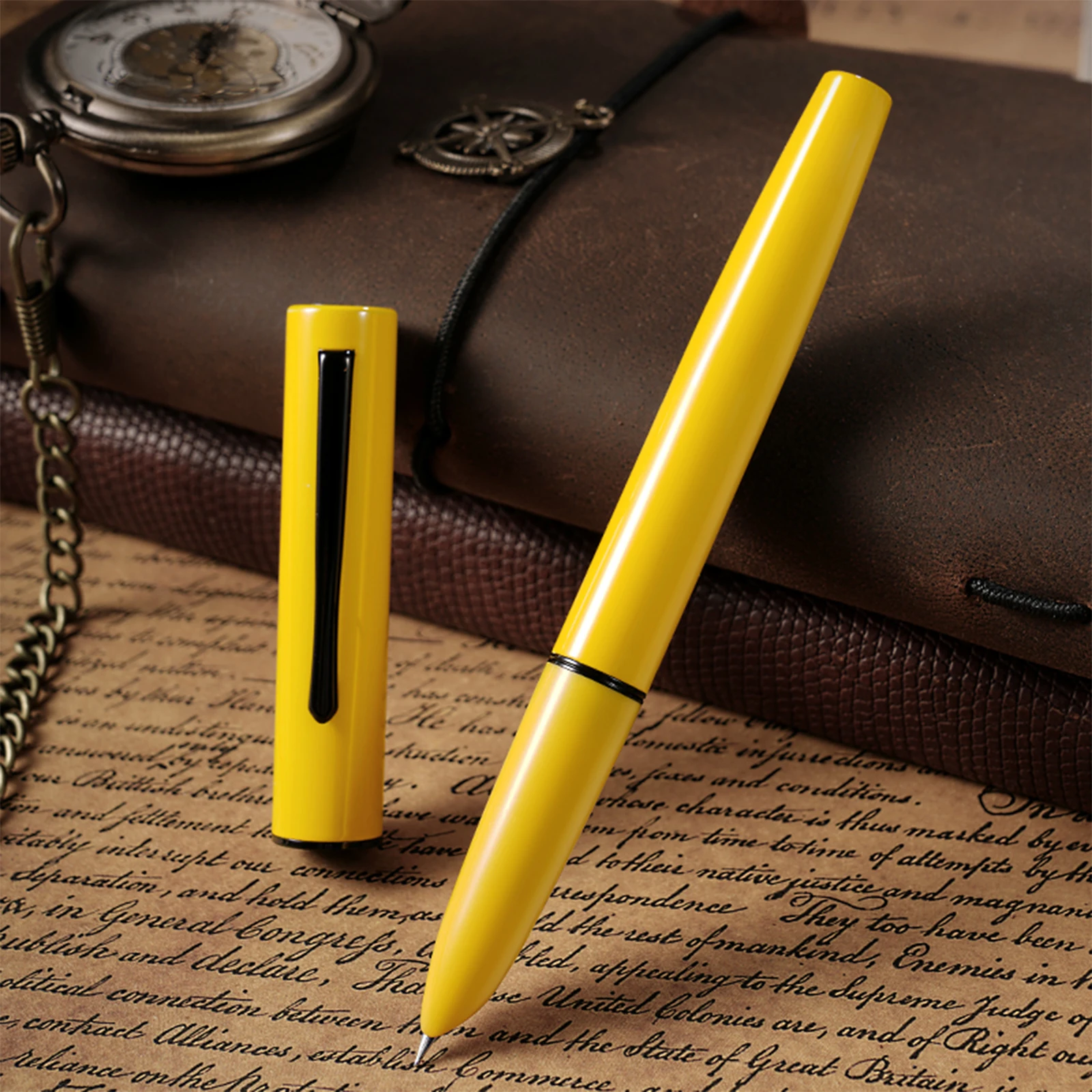 Hongdian C1 pluma estilográfica Retro clásica Simple Explorer, pluma con capucha EF/F, suministros de oficina escolar, bolígrafos de regalo de tinta de escritura