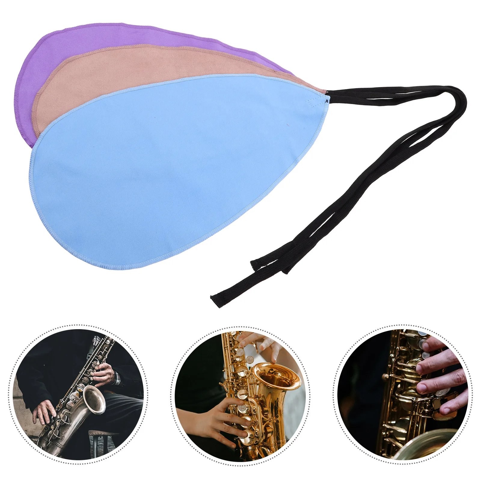 

3Pcs Saxophone Clarinet Flute Cleaning Cloth Soft Absorbent Internal Moisture Debris Removal Portable Reusable