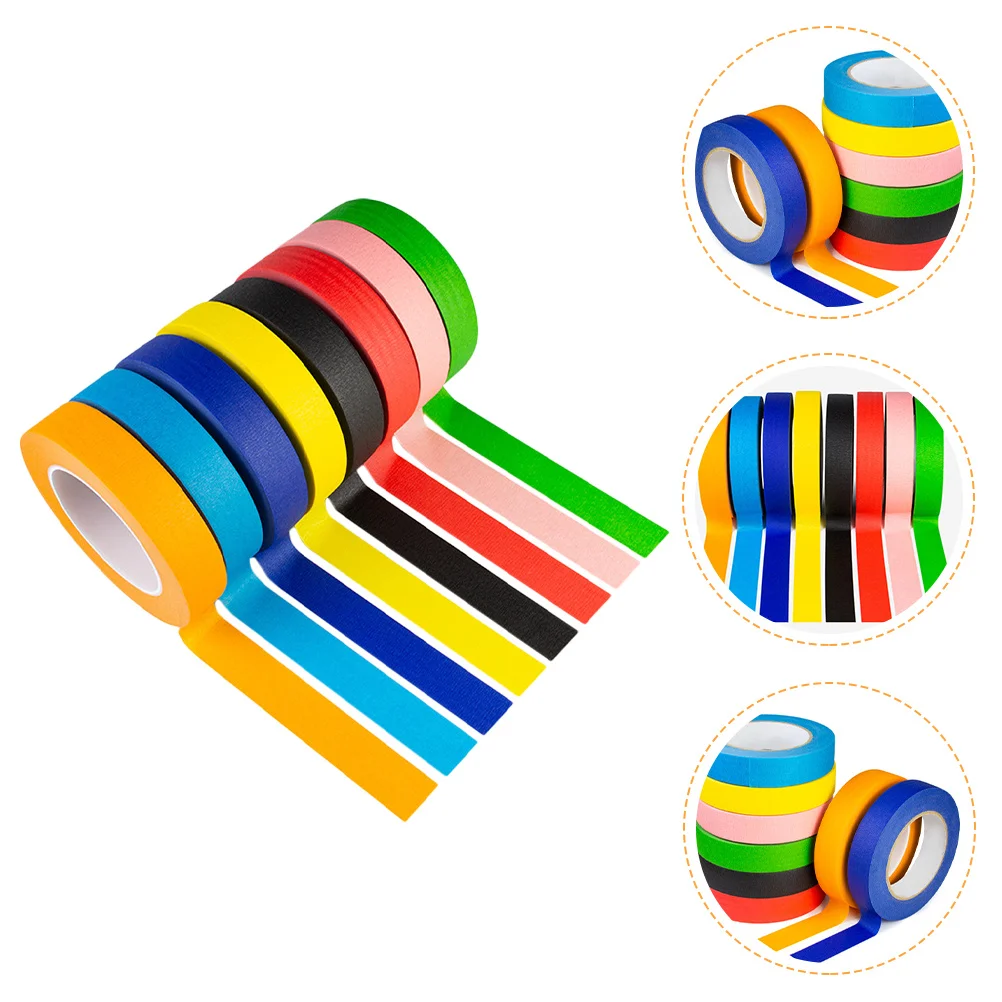 

8 Rolls Washed Color Washi Tape Decorative Scrapbooking DIY Crafts Tearable Art Tapes for Journals Planner Books Card Gift