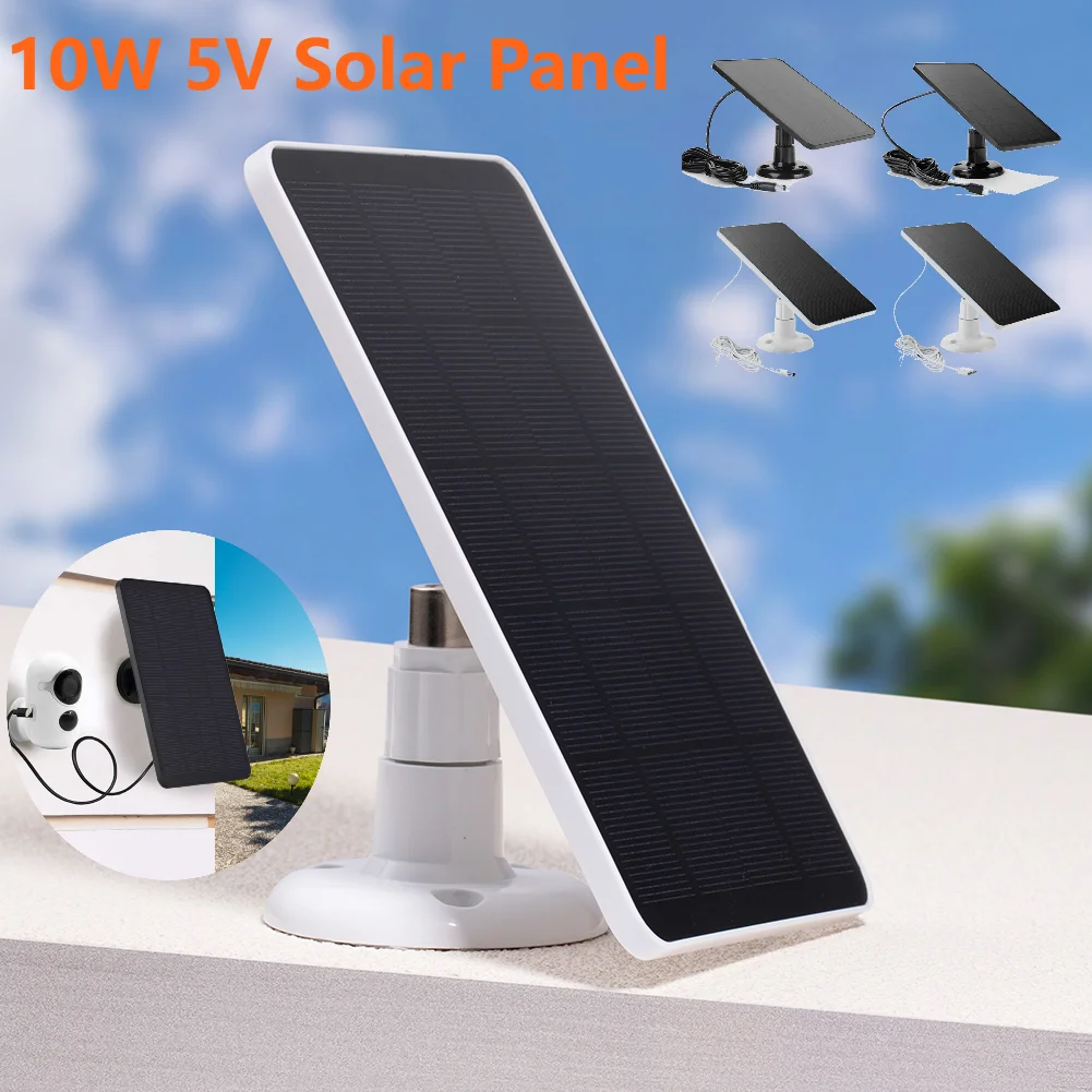 10W 5V Solar Panel DC5521 Type-C Outdoor Solar Cells Charger Portable Solar Panels for Security Camera Small Home Light System