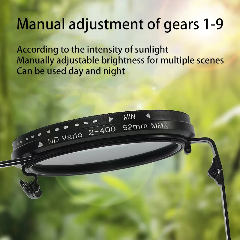 ND9 Verstellbare Dimm-Sonnenbrille, Dirt Bikes, Brille, Retro, rund, für Herren, Outdoor, Angeln, UV-beständig, HD-polarisierte Sonnenbrille – Detail 2