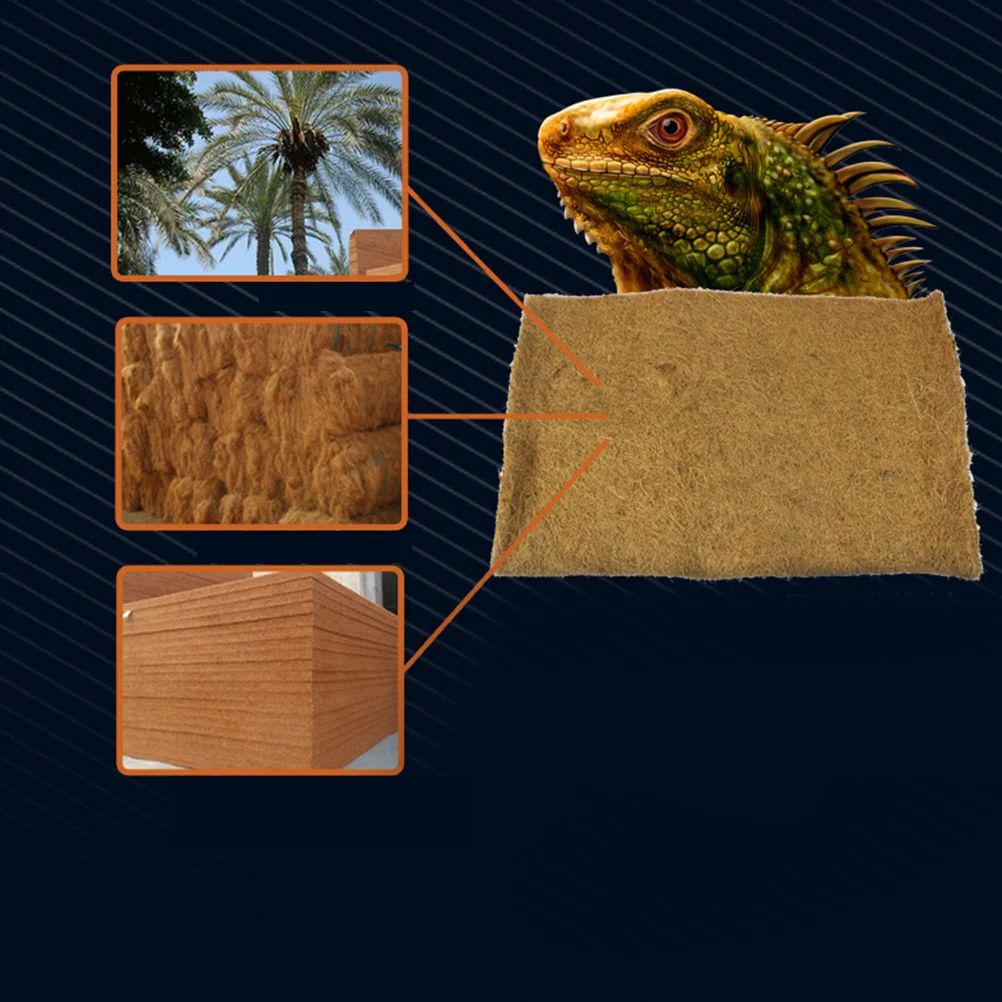 1pc 100x40cm Natural Coconut Fiber Mat Substrate Bricks Terrarium Liner Mat Carpet for Lizards Iguanas Anoles