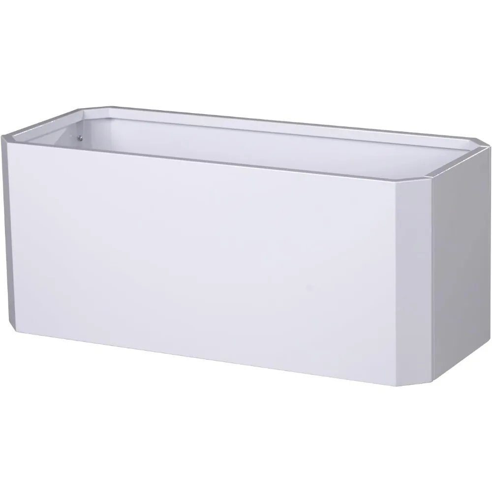 

Steel Planter Box-36x15x15-Large Rectangular Planter-Outdoor Indoor-White Matel Planter Box Heavy Duty Commercial Residential fo