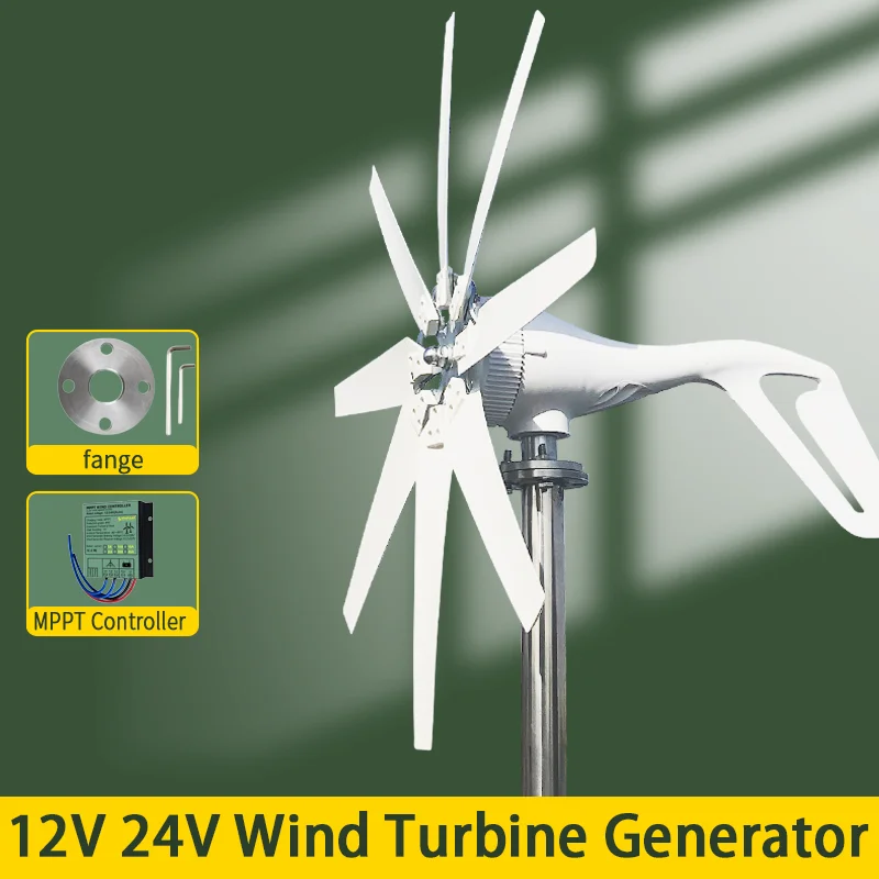 

2000W Windmill 12V 24V 48V 6 Blades Wind Turbine Generator With MPPT Controller Low Start Wind Speed Free Energy Home Appliance