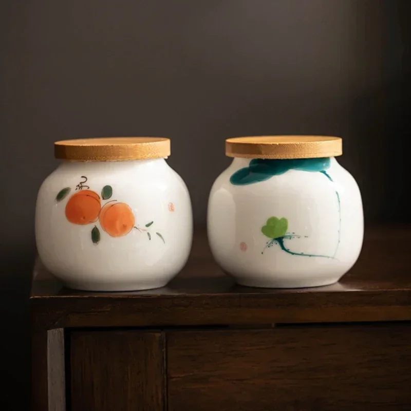 Ceramic tea jar Household Ganoderma lucidum tea, coffee beans, Candy, Biscuits, Sealed Jar, Pill Powder, Ceramic Storage Tank