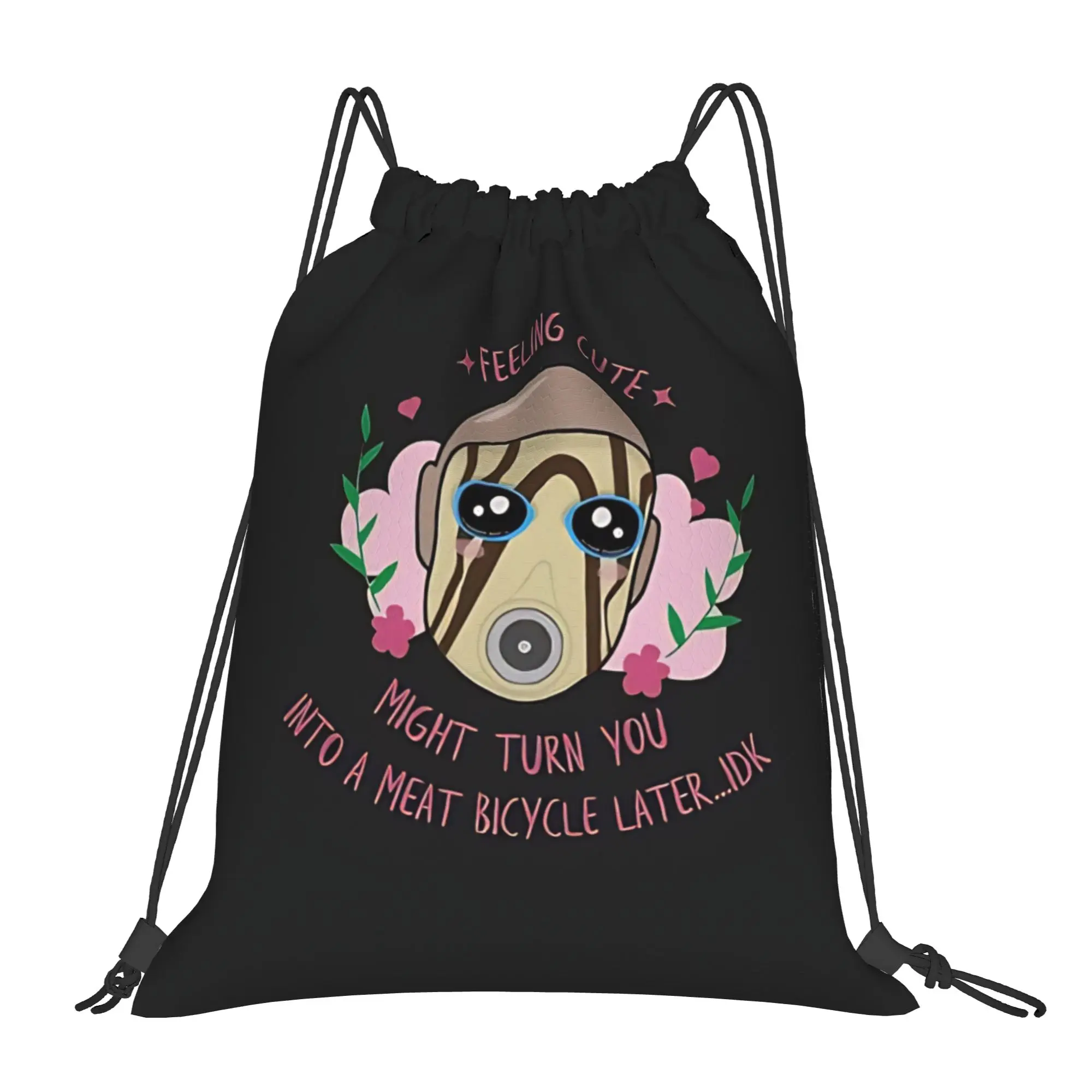B-Borderlands retro gunner artwork  Portable Hiking Riding Gym Drawstring Storage Sporty Backpacks