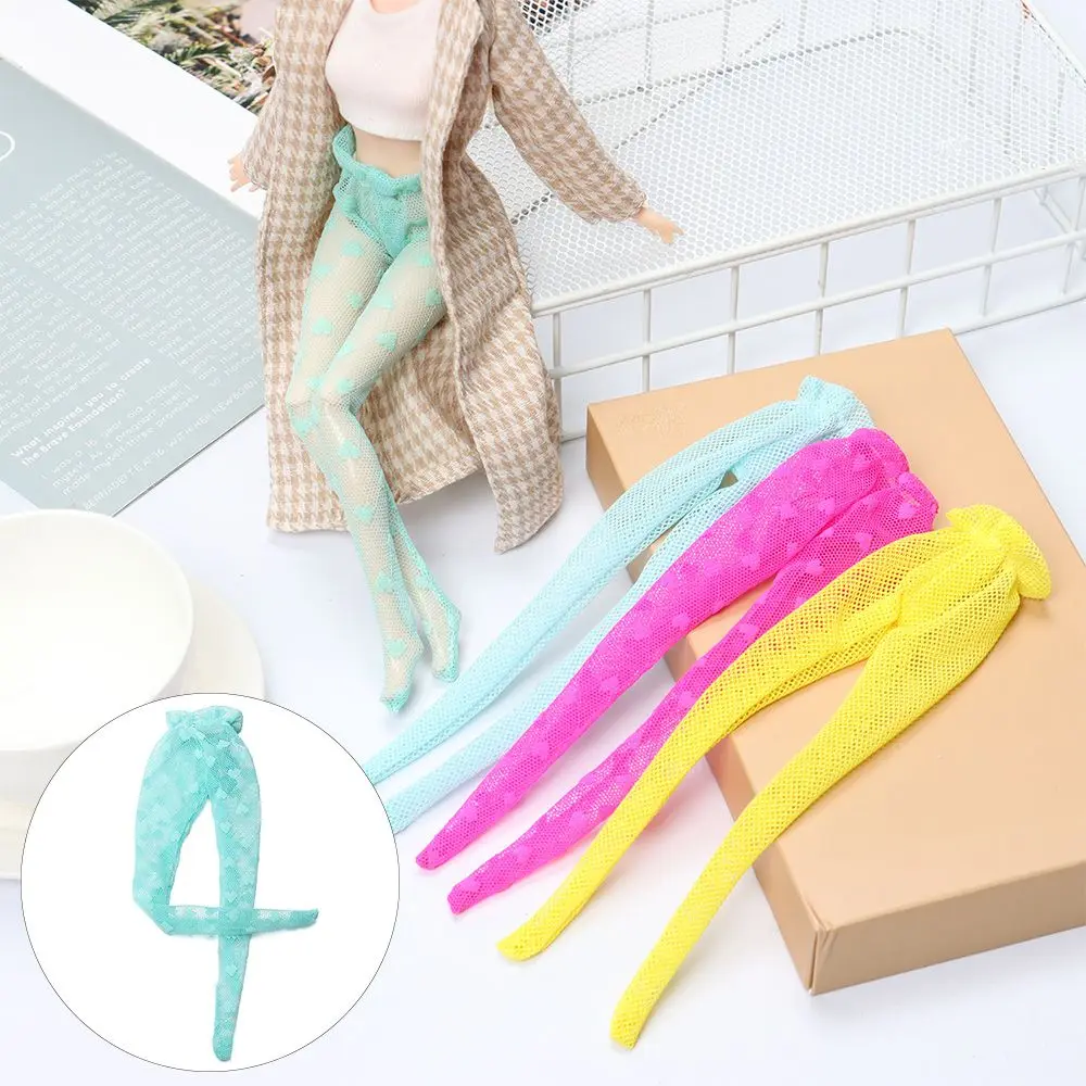Dress Up Game Bottom Sock Elestic Legging Doll Silk Stockings Love Heart Pattern Toy Pant Hose Dolls Accessories