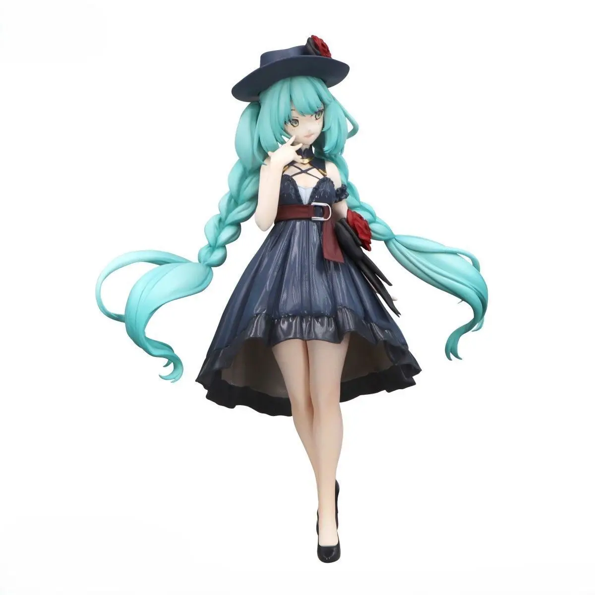 Anime Nieuwe Hatsune Miku Zwarte Jurk Mooie Meisjes Anime Miku PVC Figuren Model Collectie Ornament Kids Vakantie Verjaardagscadeautjes