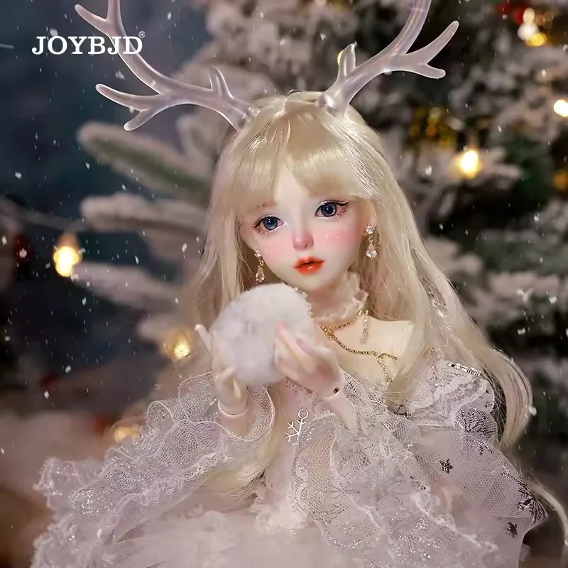 JOYBJD Janen BJD Doll 1/4 Fantasy Christmas Snow Elf Snowflake Pattern with Transparent Antler Resin Toy