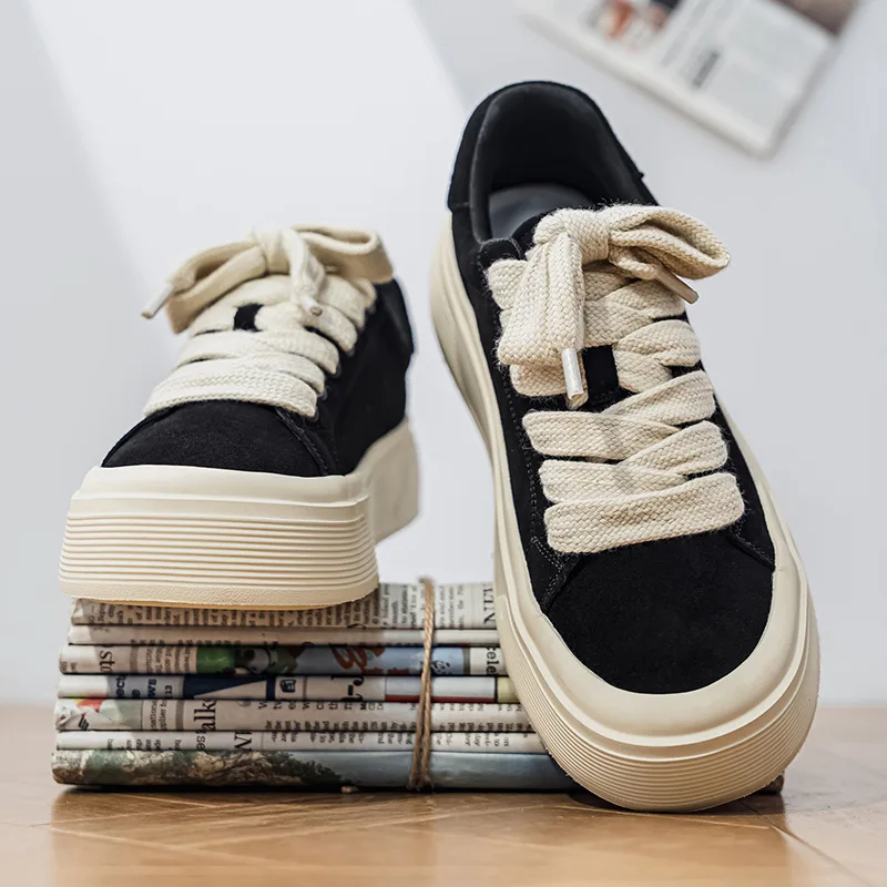 

Мужская повседневная спортивная обувь, весенняя модная удобная обувь на массивной плоской подошве, уличная универсальная нескользящая износостойкая вулканизированная обувь