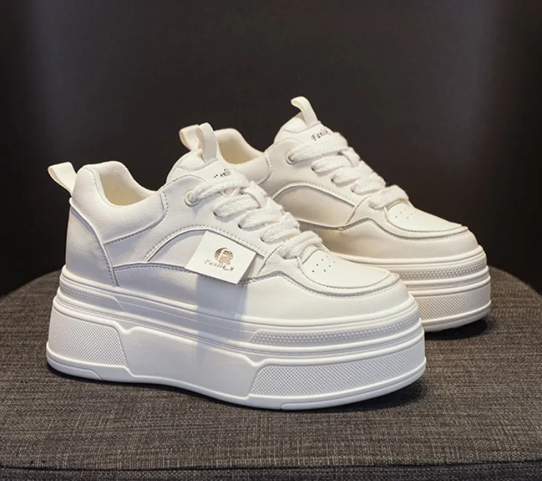 Fujin 8cm 2024 Women Spring Autumn Vulcanize Platform Chunky