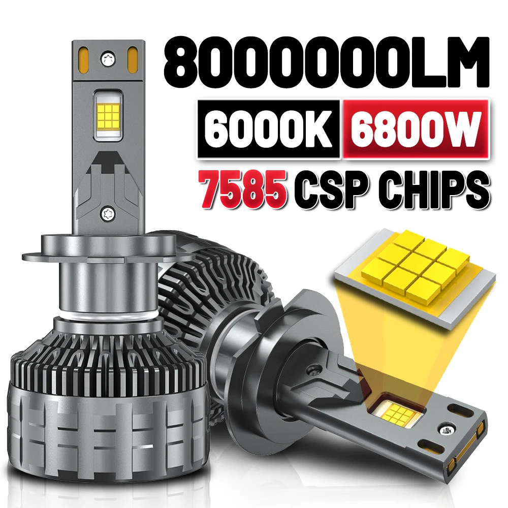 

7800W 16500000LM Canbus H4 H7 H1 LED H8 H11 9005 9006 9012 HB3 HB4 H13 9007 Car LED Headlight Auto Fog Lamp LED Bulbs 6000K 12V