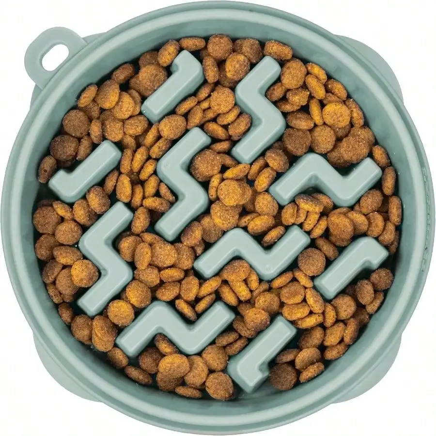 

Medium Slow Feeder Bowl, Fast Eaters, Small To Medium Dogs, Helps Prevent Bloat Aid Digestion, Holds 2 Cups Wet Or Dry Food, Non-Slip, Made Without BPA, Sage