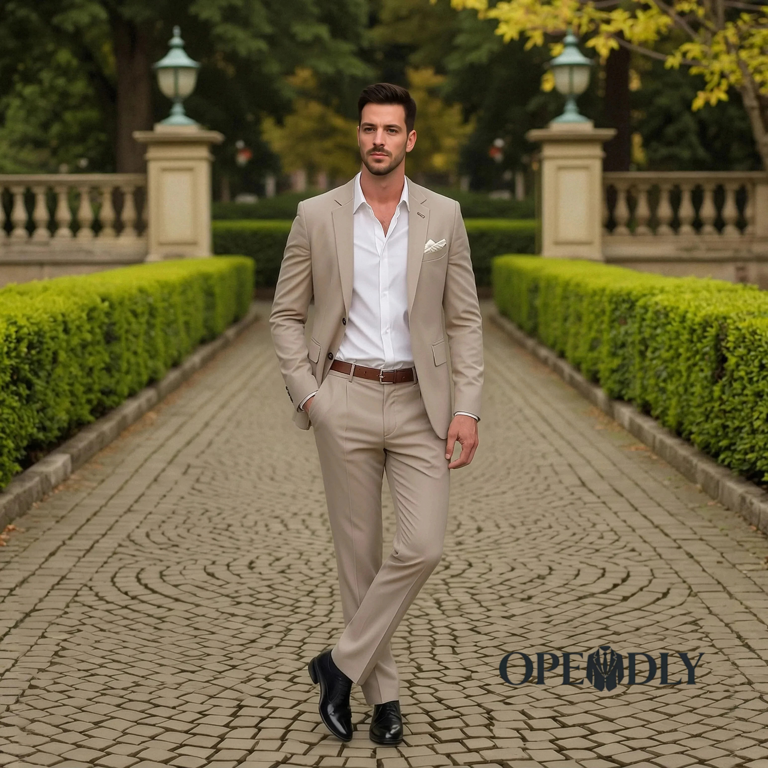 

Мужской костюм-тройка OPEODLY Slim Fit для свадьбы, выпускного вечера, деловых мероприятий и официальных мероприятий: пиджак на одной пуговице, жилет и брюки.