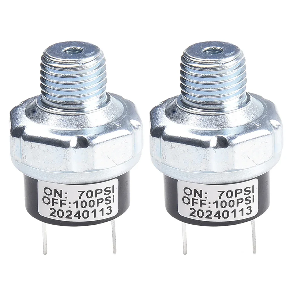 2pcs 70 100 PSI Air Compressor Pressure Switch with 1/4 NPT Thread Compatible with 12V 24V DC Compressors for Train Air Systems