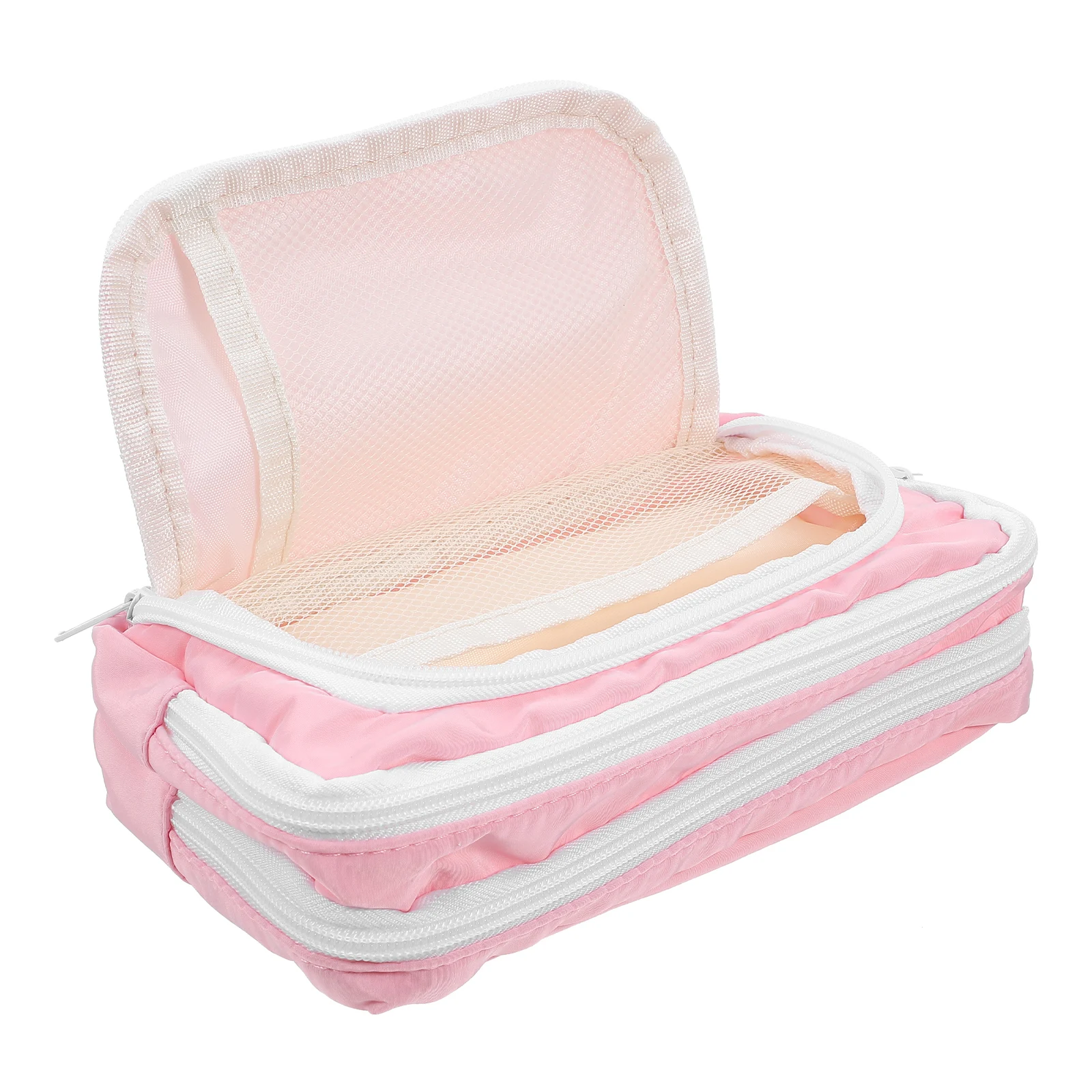 

Pencil Case Pink Large Capacity Stationery Holder Cloth Zipper Bag Multi-function Pouch Student Teacher Use Durable