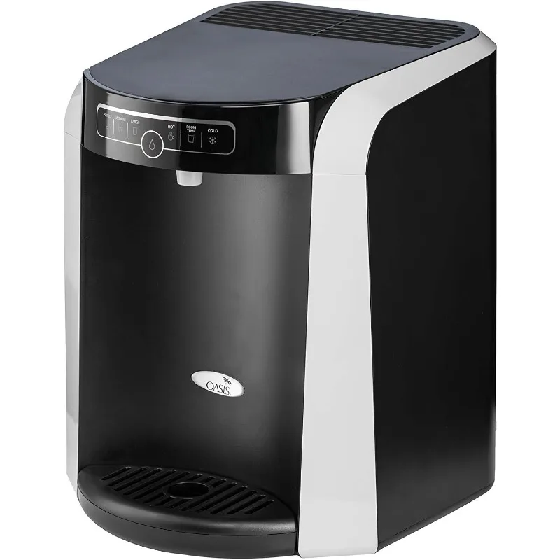 POU1ACTHSK Aquarius Countertop Plumbed Water Cooler, Dispenses Hot, Cold & Room Temp Water, Black