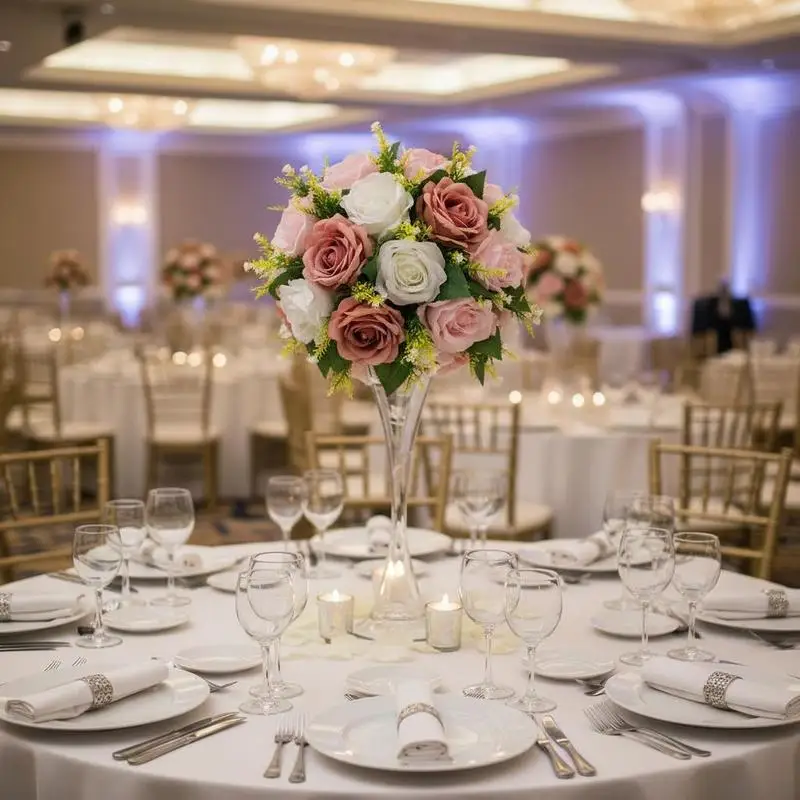 

Free Shipping-Artificial Floral Spheres 9.5-Inch Diameter For Wedding Table Reception Home Decor, 10PCS Faux Rose Bouquets Pink White Silk Flowers Decorative Centerpieces