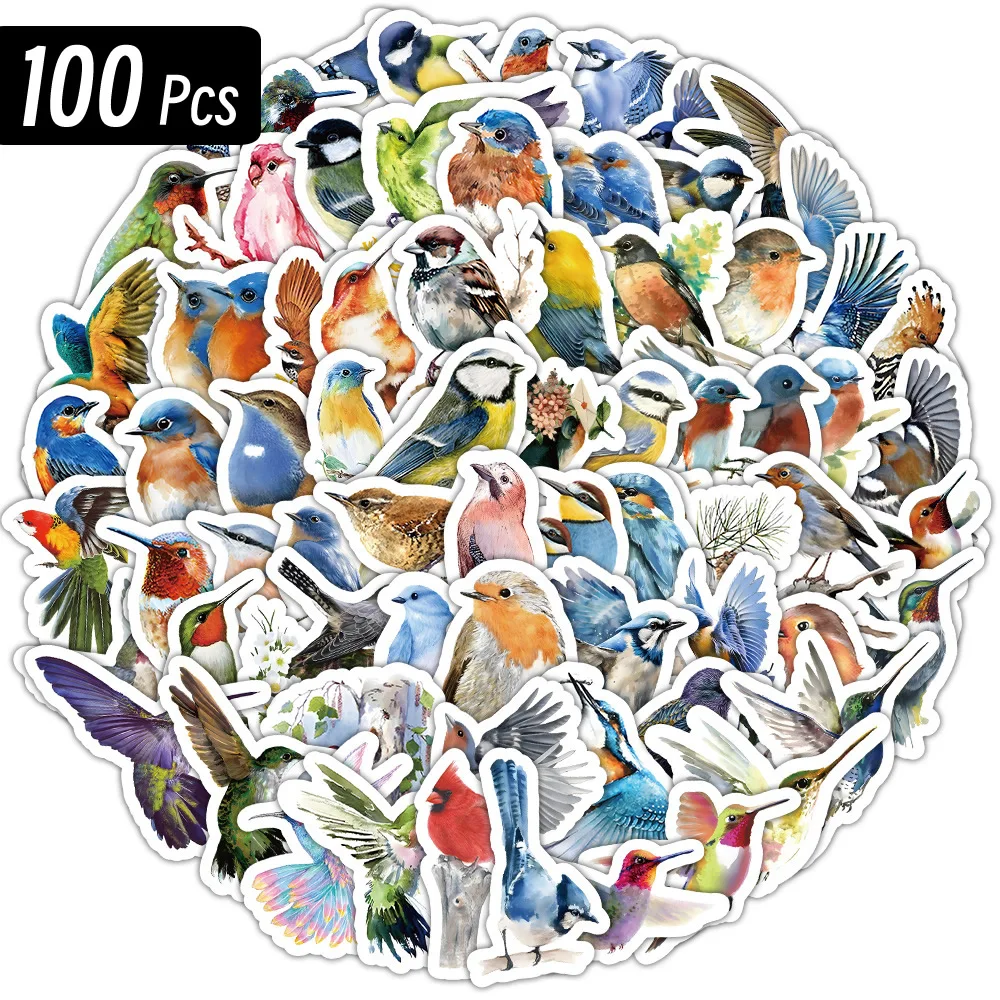 Cute Stickers Pack Kawaii Birds Aesthetic Stationery Supplies Lot Office School Teacher Scrapbooking Supplies Korean Paper Txt