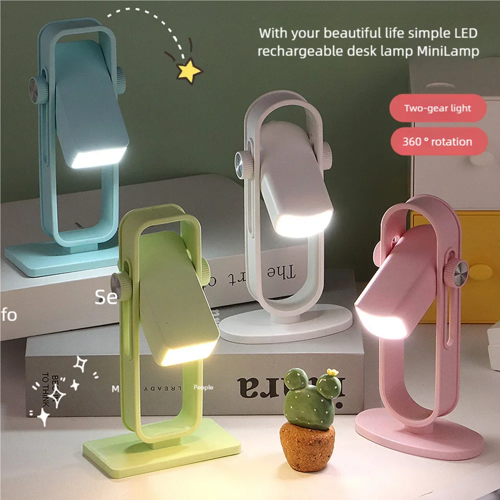 Oval/Square LED Rechargeable Desk Lamp USB Rechargeable Model 360°Rotating Mini Desk Lamp