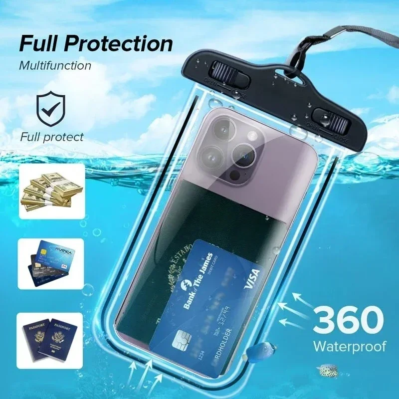 Waterproof Phone Case Swimming Water Proof Bag Universal Underwater Protector Pouch Cover For Phone Samsung below 6.7" Phone