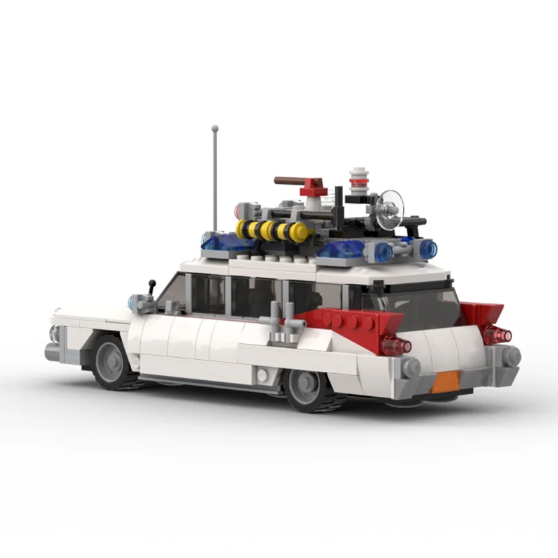 Bricklink Ideas MOC 10274 For Cadillaced Movie Ghostbustersed ECTO-1 Technical Ghost Car Model Building Blocks Kid Toys Gift