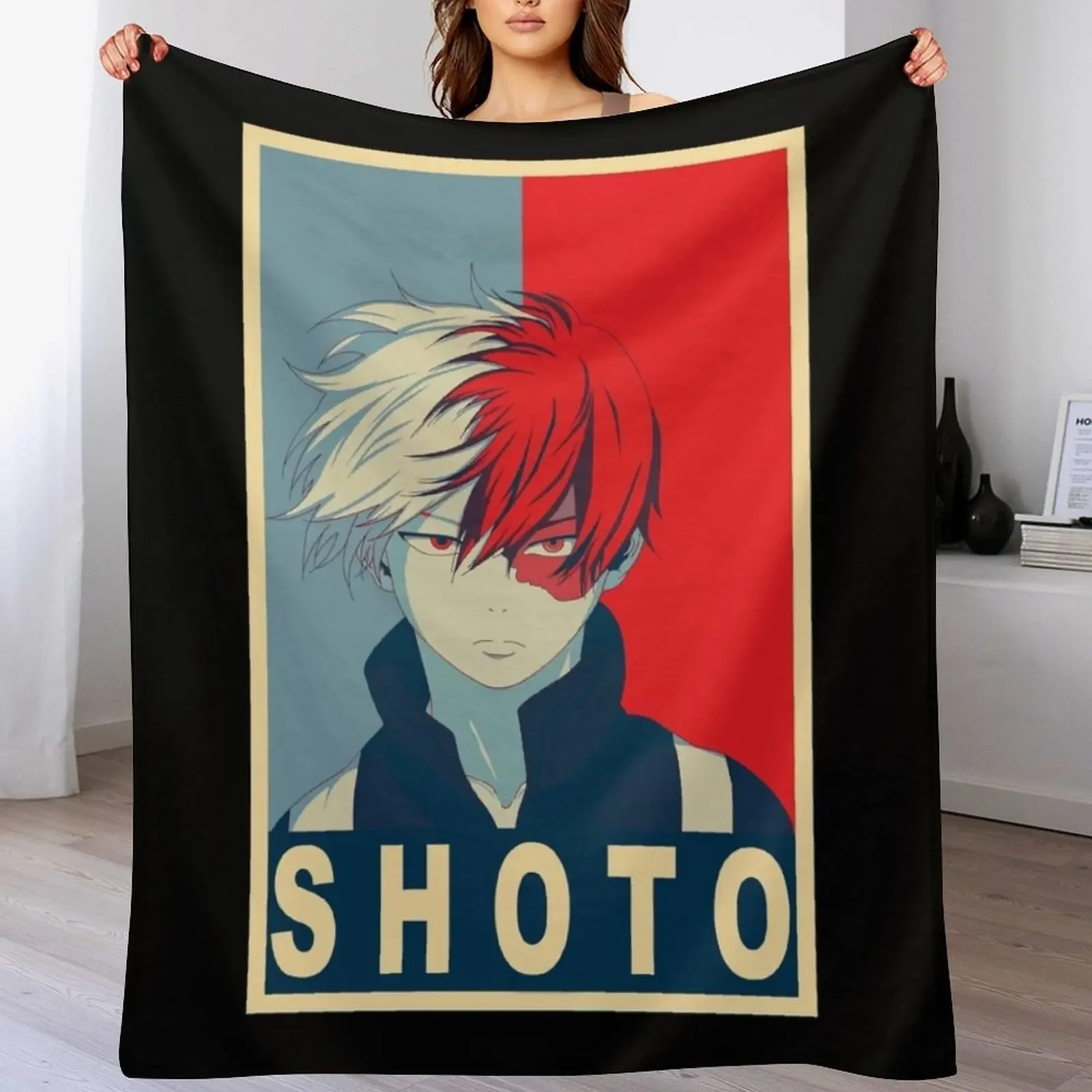 Shoto todoroki Poster Gooi Deken Mode Banken Picknick zwaar om te slapen manga Dekens