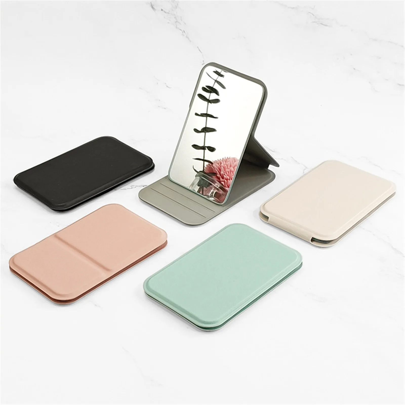 Folding Makeup Mirror High-Quality Portable Makeup Mirror Single-Side Creative Women Solid Color Makeup Mirror