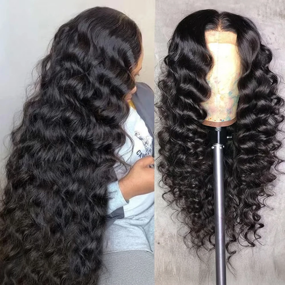 

30 40 Inch Loose Deep Wave 13x6 HD Transparent Lace Frontal Wigs Human Hair Brazilian Natural Wavy 13x4 Lace Front Wig For Women