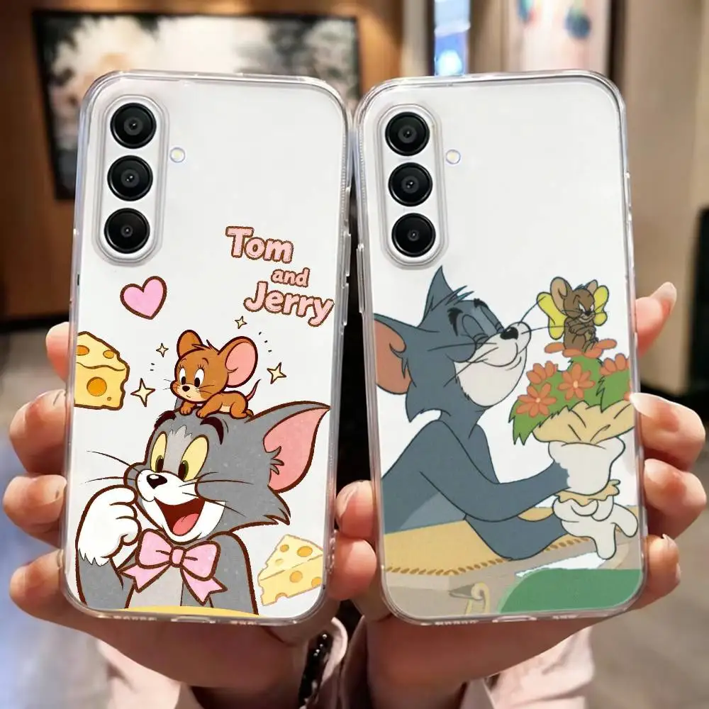 Tom Funny And Jerry Cartoon  Phone Case For Samsung Galaxy A10,12,20,21S,30,31,40,50,51,52,70,A71,Others Transparent Soft