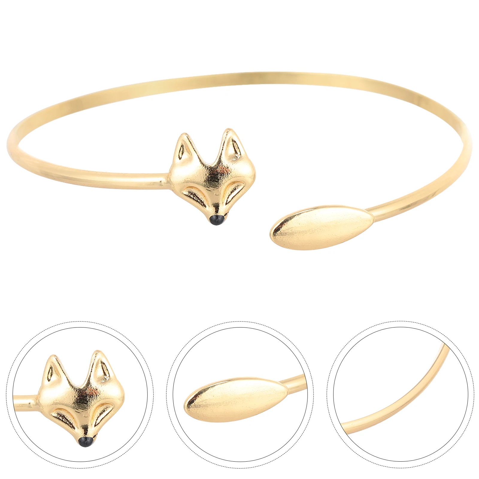 

Anti-allergic Bracelet Gold Trendy Wrist Chain Refined Jewelry Accessory Creative Head Design Unique Charm Visual Enjoyment